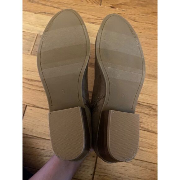 Old Navy women's tan faux suede 2" block heel side zip ankle bootie size 9 - Picture 5 of 8